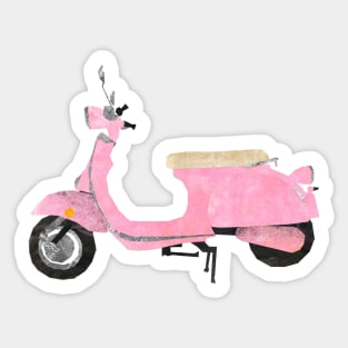 pink moped Sticker